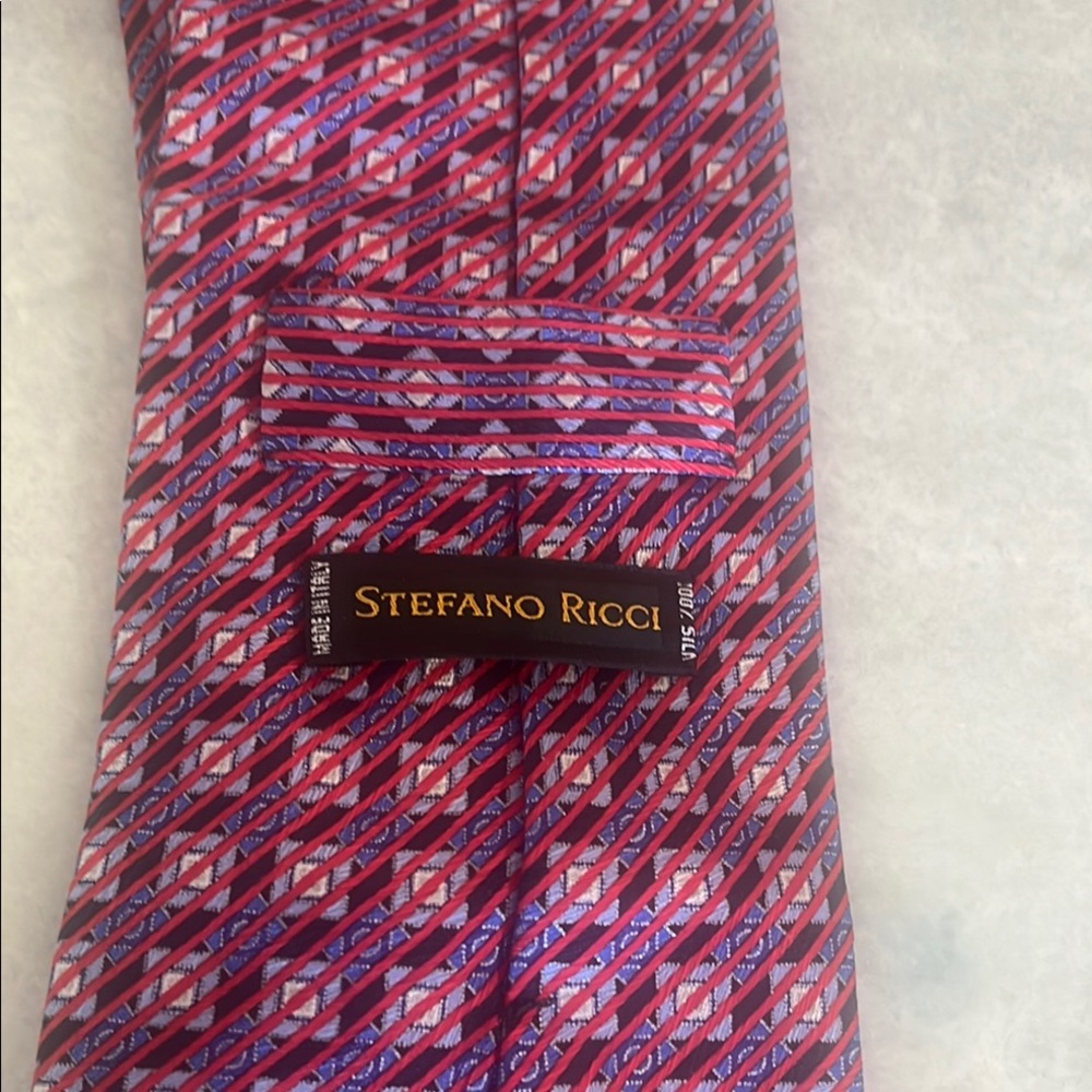 Stefano Ricci Red and Blue Men's Tie